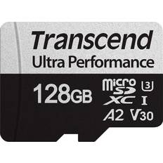 Class 2 Minneskort Transcend Ultra Performance 340S microSDXC UHS-I U3 V30 A2 128GB