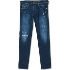 Replay Herr - W30 Byxor & Shorts Replay Anbass Hyperflex Destroyed Jeans - Blue