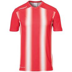 Uhlsport Stripe 2.0 Short Sleeve T-shirt Unisex - Red/White