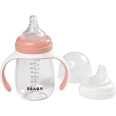 Beaba Rosa Nappflaskor Beaba 2-in-1 Bottle To Sippy Learning Cup 210ml