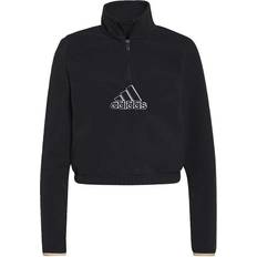 4 - Dam - Sweatshirts Tröjor adidas Women Brand Love Polar Fleece Embroidered Logo Half Zip Sweatshirt - Black/White/Halo Blush