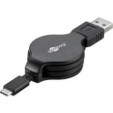 Goobay USB A-USB C - USB-kabel Kablar Goobay Charging and Sync Cable, Retractable 2.0 USB A - USB C M-M 1m