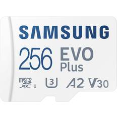 256 GB - USB Type-A Minneskort Samsung Evo Plus microSDXC Class 10 UHS-I U3 V30 A2 130MB/s 256GB +Adapter