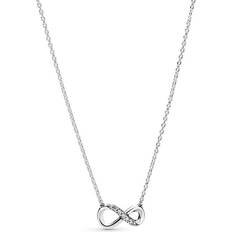 Pandora Dam Halsband Pandora Sparkling Infinity Collier Necklace - Silver/Transparent
