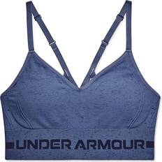 Under Armour Seamless Low Long Heather Sports Bra - Blue