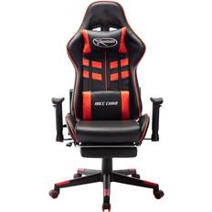 vidaXL Extendable Footrest Gaming Chair - Black/Red