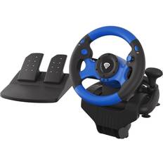 Blåa - PlayStation 4 Rattar & Racingkontroller Natec Genesis Seaborg 350 Racing Wheel - Black/Blue