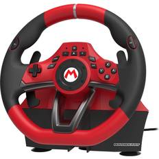 Nintendo Switch Rattar & Racingkontroller Hori Nintendo Switch Mario Kart Racing Wheel Pro Deluxe Controller - Red/Black