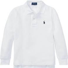 Polo Ralph Lauren Pikétröjor Barnkläder Polo Ralph Lauren Junior Boys Long Sleeve Pique Logo Polo Shirt - White
