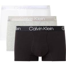 Calvin Klein Vita Kläder Calvin Klein Modern Structure Trunks 3-pack - White/Black/Grey Heather
