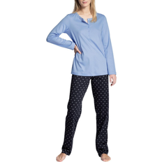 Blåa - Dam Pyjamasar Calida Night Lovers Buttoned Pyjama - Dark Lapis Blue