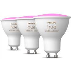 GU10 Ljuskällor Philips Hue White and Color LED Lamps 4.3W GU10 3-Pack
