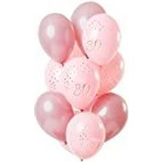 Folat Latexballonger Happy 80th Lush Blush 12-pack