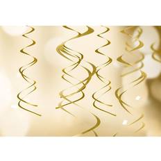 PartyDeco Swirls dekoration metallic 5 stk guld