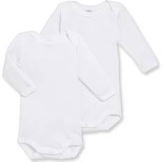 Ekologisk bomull Bodys Barnkläder Petit Bateau Babies L/S Bodysuit 2-Pack - White (A01T3-00)
