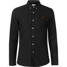 Herr - Oxfordskjortor - Svarta FARAH Brewer Slim Fit Organic Cotton Oxford Shirt - Black