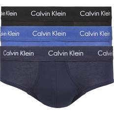 Calvin Klein Blåa - Herr Kläder Calvin Klein Cotton Stretch Briefs 3-pack - Black/Blue Shadow/Cobalt Water