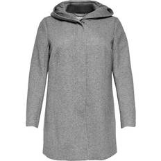 46 - Dam - XL Kappor & Rockar Only Sedona Curvy Seasonal Coat - Grey/Light Grey Melange