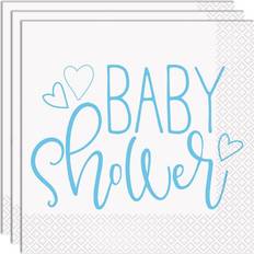 Unique Baby Shower Servetter Ljusblå och Vit