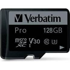 128 GB - microSDHC Minneskort & USB-minnen Verbatim Pro microSDXC Class 10 UHS-I U3 128GB