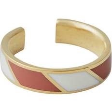 Ringar Design Letters Striped Candy Ring - Gold/Red/White