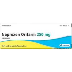Naproxen Receptfria läkemedel Naproxen Orifarm 250mg 10 st Tablett
