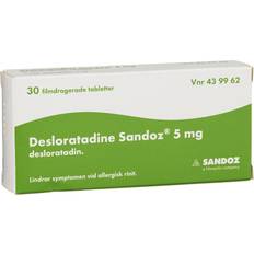 Astma & Allergi Receptfria läkemedel Desloratadine Sandoz 5mg 30 st Tablett
