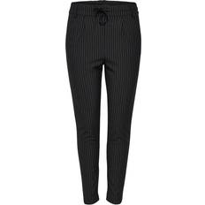 Only Poptrash Pinstripe Trousers - Black