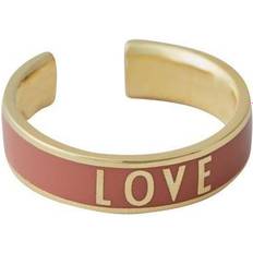 Ringar Design Letters Word Candy Ring - Gold/Pink