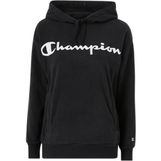 Champion Dam Tröjor Champion Script Logo Polar Fleece Hoodie - Black