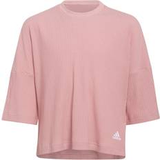 Korta ärmar Sweatshirts adidas Yoga Lounge Cotton Comfort Sweatshirt Kids - Wonder Mauve/Black