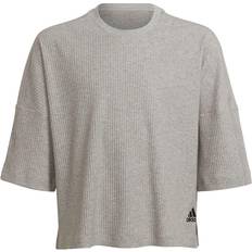 Korta ärmar Sweatshirts adidas Yoga Lounge Cotton Comfort Sweatshirt Kids - Medium Grey Heather/Black