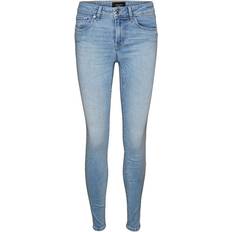 Vero Moda Dam Jeans Vero Moda Lux Mr Normal High Slim Fit Jeans - Blue/Blue Light Denim