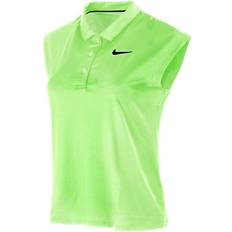Nike Dam - Elastan/Lycra/Spandex Pikétröjor Nike Court Victory Tennis Polo Shirt Women - Lime Glow/Black