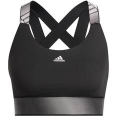 adidas Believe This Medium-Support Workout Sports Bra - Black/White