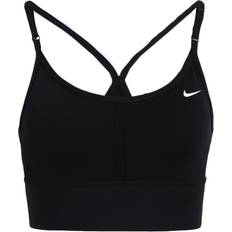Nike Dam - Återvunnet material Kläder Nike Dri-FIT Indy Light Support Padded Longline Sports Bra - Black/White