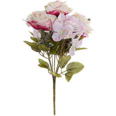 Rosa Konstgjorda växter Dkd Home Decor Dekorativa blommor Bouquet PVC (20 x 20 x 33 cm) Konstgjord växt