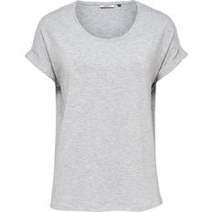 Dam - Viskos T-shirts & Linnen Only Moster Loose T-shirt - Grey/Light Grey Melange