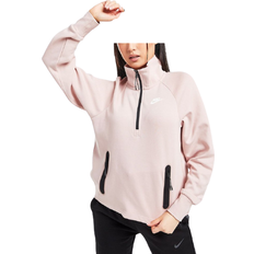 26 - Dam - Fleecetröjor & Piletröjor Nike Sportswear Tech Fleece Women's 1/4-Zip Top - Pink Oxford/White