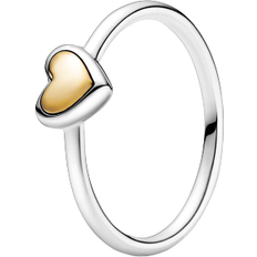 Pandora Guld - Silver Ringar Pandora Domed Golden Heart Ring - Silver/Gold
