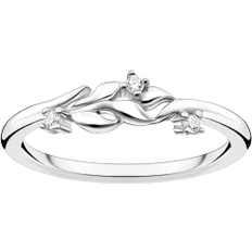 Thomas Sabo Blank Ringar Thomas Sabo Charm Club Leaves Ring - Silver/Transparent