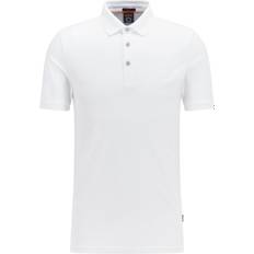 Hugo Boss Elastan/Lycra/Spandex - Herr Överdelar Hugo Boss Stretch Cotton Slim Fit with Logo Patch Polo Shirt - White