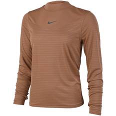 Nike Bruna - Dam T-shirts & Linnen Nike Dri-FIT Run Division Long-Sleeve Running Top Women - Archaeo Brown/Pink Oxford