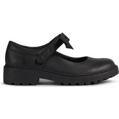 Lågskor Barnskor Geox Casey Bow Leather School Shoes - Black