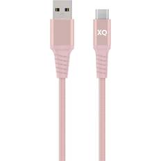 Rosa - USB A-USB C - USB-kabel Kablar Xqisit USB A-USB C 2m