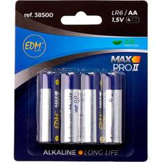 Edm Long Life Alkaline AA LR06 Compatible 4-pack