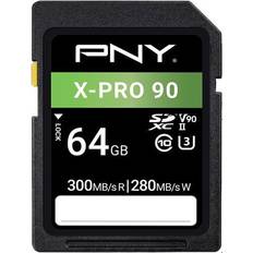 PNY 64 GB Minneskort PNY X-Pro 90 SDXC Class 10 UHS-II U3 ​​V90 300/280MB/s 64GB