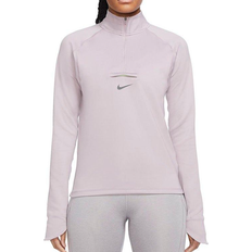 Nike Dam - Elastan/Lycra/Spandex - Lila T-shirts Nike Dri-FIT Trail Running Midlayer Women - Plum Fog/Lime Glow/Black