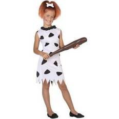 Th3 Party Cave Dweller Woman Costume for Children White