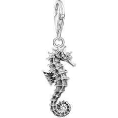 Berlocker & Hängen Thomas Sabo Charm Club Collectable Seahorse Charm Pendant - Silver/Black/Transparent